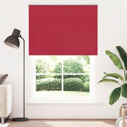 Sun Protection Roller Blind, Blackout Roller Blind, Red 155 x 210 cm, Fabric Width 151.6 cm, Polyester, Clamping Roller Blind for Window and Door, Widely Used