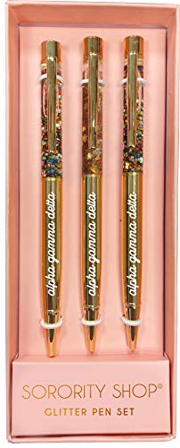Stylos à paillettes Alpha Gamma Delta écriture fluide sans bavure