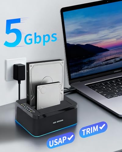 Dock disque dur double baie idéal pour libérer l'espace de votre bureau