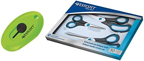 Westcott N-90027 00 Easy Grip Zestaw nożyczek, 3 Sztuki, 13 cm + 21 cm + 25 cm, czarno-Niebieski