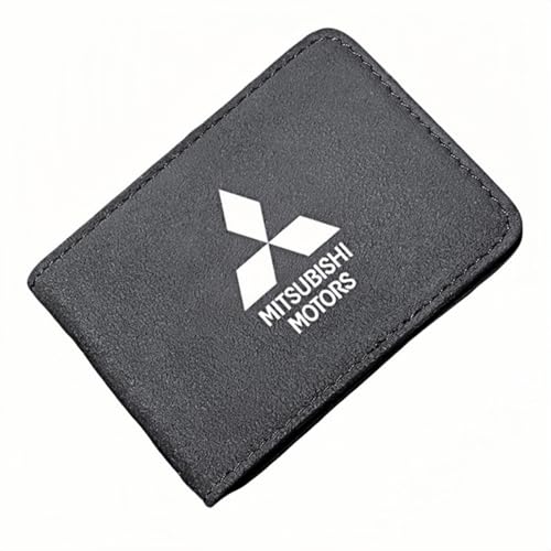 Leather Car Document Holder for Mitsubishi Mirage, Blocking ID Card Organizer, Driver License Wallet, Driver License Holder Leather, Auto Card Wallet, Car Accessories,Grey