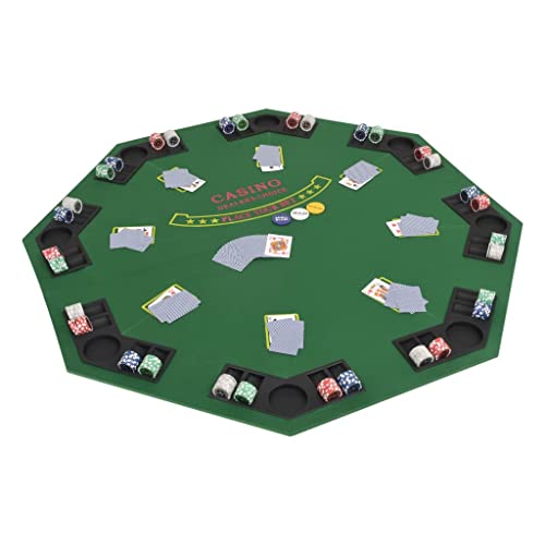 Lauuoeriau Furniture Item Home - Mesa de póquer plegable para 8 jugadores, 2 pliegues, color verde octogonal