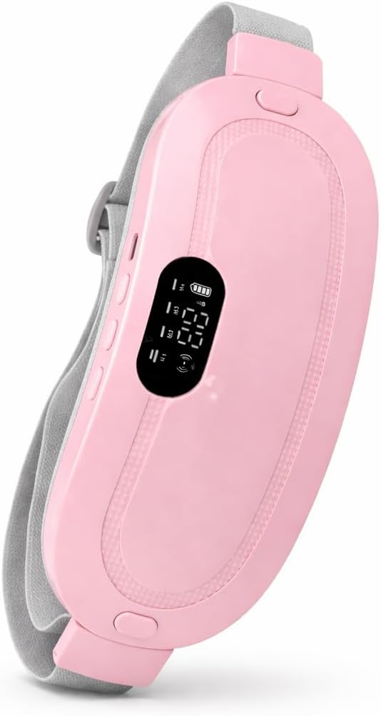 Heating Pad for Period Cramps, Portable Menstrual Heating Pad with Massage, Cordless & Rechargeable, Wearable Heating Belt for Women, Period Pain Relief Device, 3 Heat Levels & 4 Massage Modes