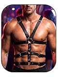 Fstrend Men's Faux Leather Chest Harness Black Strap Belt Fashion Rave Body Accessory