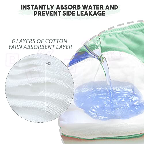 Image of Bembika Baby Potty Training Pants, Cotton Potty Training Pants for Babies, Waterproof Breathable Padded Underwear for Toddler (Green Animals) (M - Size)
