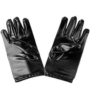 Saiyana Kinder Patentleder Partyhandschuhe Schwarz