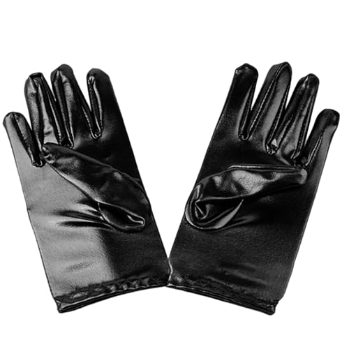 Leather Gloves For Kids Party Gloves Short Gloves Shimmering Uniform Mittens Stage Performances Gloves