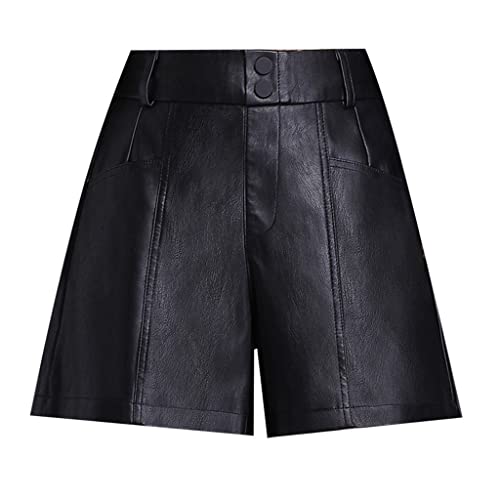 Short en cuir noir femme idéal pour les tenues d'automne avec bottes