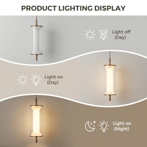 Image of Pendant Light 3-Color CCT (Warm + Natural + Cold White) Metal Acrylic Hanging Lamp for Bedroom Living Room Dining Table Ceiling