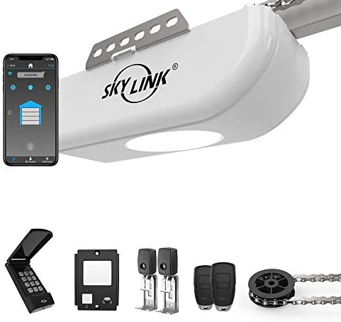 Atoms ATR-1622CKW by Skylink 1/2HPF Garage Door Opener with Alexa. Extremely Quiet DC Motor, Chain Drive, Wireless Keypad and WiFi Compatible