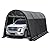 MELLCOM Carport 10 x 20 FT Heavy Duty, Portable Garage with All-Steel Metal Frame and Round Style Roof, Anti-Snow Car Canopy Outdoor Storage Shelter for Car, Truck, Boat