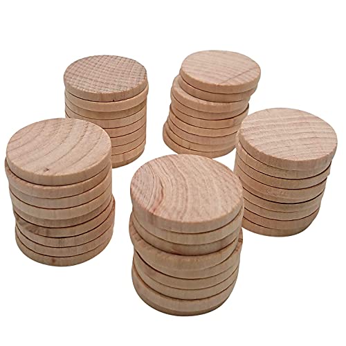 200 Pieces Unfinished Wood Slices, Blank Beech Round Discs for DIY Wooden Crafts(15mm/0.6inch)