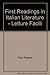 First Readings in Italian Literature - Letture Facili