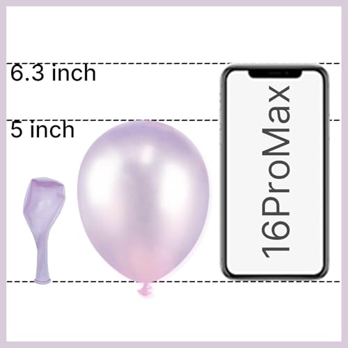 Image of PartyWoo Pearl Lavender Balloons 100pcs 5 Inch Pearl Light Pastel Purple Lilac Latex Helium Balloons for Bachelorette Fairy Girl Birthday Princess Butterfly Theme Party Decorations Purple-Z32