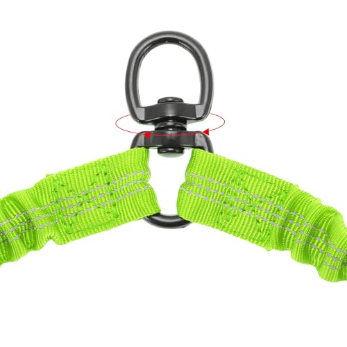 CAPASTEC Zweifach-Hundeleine, reflektierende Doppel-Hundeleine für einfaches Gassi gehen mit 2 Hunden, 360° drehbare Leine ohne Verheddern für das Training mit Zwei Hunden, Grün