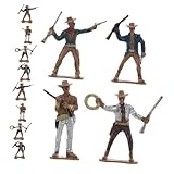 Vaguelly 12 pièces Figurines de Cow Boy Western Plastique pour Décorations de Fête et Jeu Éducatif Personnages Colorés pour Collection et Apprentissage Garçon Fille