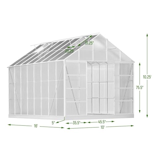 Mellcom GREENHOUSE Polycarbonate With Adjustable Roof Vent And Sliding Door thumb #1