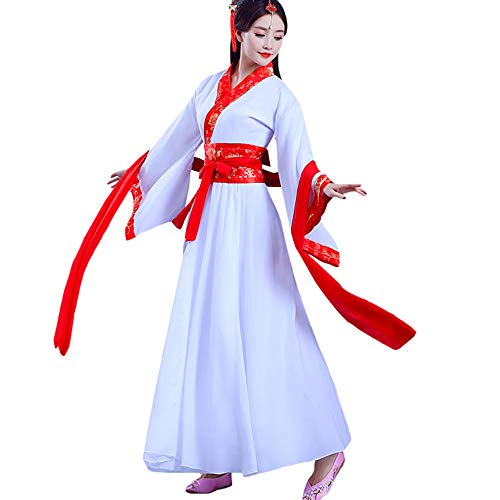 Women Hanfu Suit Ruqun Chinese Tang Dynasty Costume Folk Dance Dress Traditional Red