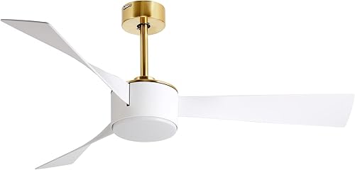 Fanliving Ventilador de techo de 52 pulgadas con control remoto de luces, ventilador de techo moderno para interiores con motor de CC silencioso de
