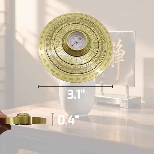 Mini Brújula Feng Shui Luo Pan de Latón Sólido Portátil miniatura 6