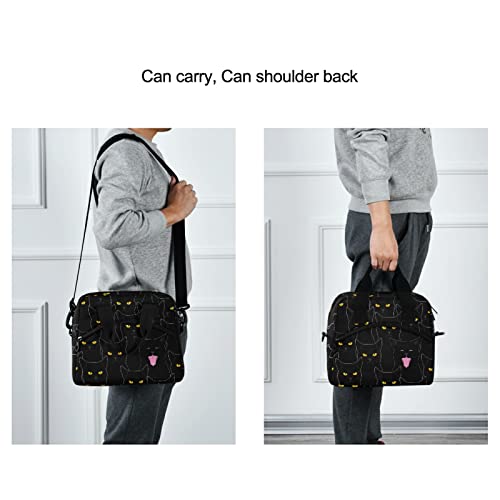 Sinestour Insulated Lunch Bag Reusable Cooler - Cute Black Cats Lunch Box Adjustable Shoulder Strap For School Office Picnic Adults Men Women #TOP5