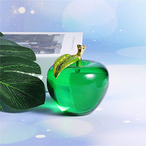 Waltz&F Crystal Apple Paperweight Craft Decoration (Green) #TOP3