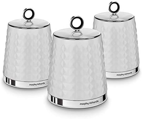 Morphy Richards 978054 Dimensions Set Of 3 Round Kitchen Storage Canisters White One Size Buy Online At Best Price In Uae Amazon Ae