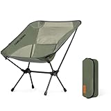 CAMEL CROWN Portable Camping Chair Lightweight Compact Folding Chair Mesh for Outdoor Camp Travel Beach Picnic Festival Hiking Backpacking Army Green
