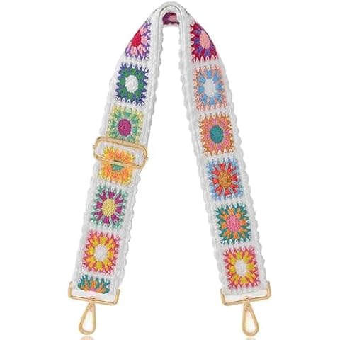 PAXMATE Purse Strap Replacement Crossbody Wide Shoulder Strap Adjustable Guitar Straps for Handbags Crochet Flower Bag Strap Cover