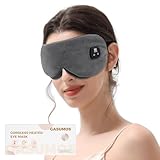Gasumos Heated Eye Mask, Warm Eye Compress for Dry Eyes Blepharitis Styes, 1000mAh Cordless Eye Heating Pad with 4 Temperature Modes 4-Level Timing, Travel(Gray)