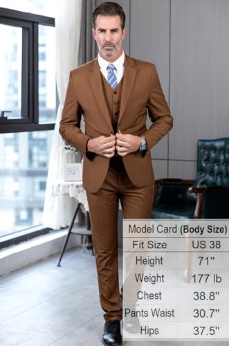 Image of 3 Pieces Business Mens Suit Notch Lapel Blazer Formal Wedding Groom Pants Tux Vest Tuxedos