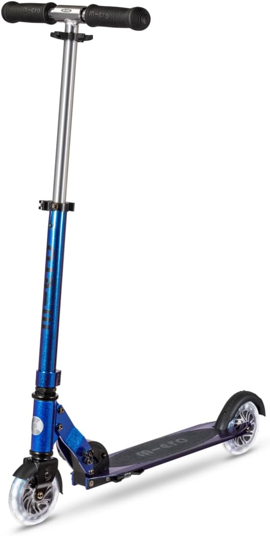 Micro Scooters | Micro Sprite LED Children's Scooter | Handlebar Adjustable | Light Up Wheels | Foldable | 5-12yrs | Boys & Girls