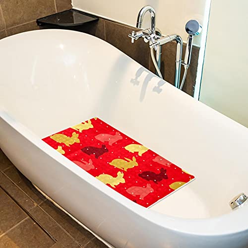 Alfombrilla de bañera para bebés y ancianos rectangular de PVC con ventosas 5