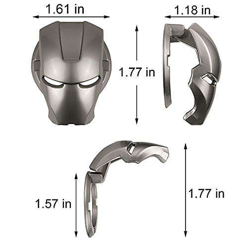 Iron Man Car Start Button Cover Auto Engine Ignition Start Stop Button Cover Replacement Pushbutton Car Engine Start Stop Trim Protector Key Ring Circle Cover 3D Car Interior Accessory (Silver) #TOP5