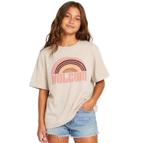 Image of Volcom Girls Shirts - Casual Crewneck Short Sleeve Graphic Tee Trendy Tops - Breathable Girls Summer Clothes