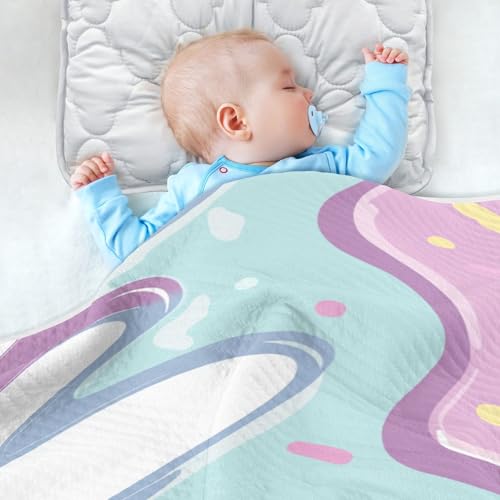 Ice Cream Candy Colorful Baby Swaddle Blanket for Boys and Girls, Muslin Baby Receiving Swaddle Blanket, Soft Cotton Nursery Swaddling Blankets for Newborn Toddler Infant2
