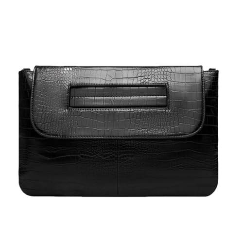Image of Women Classic Crocodile Pattern Faux Leather Clutch Purse Oversized Female Shoulder Bag Messenger Handbag