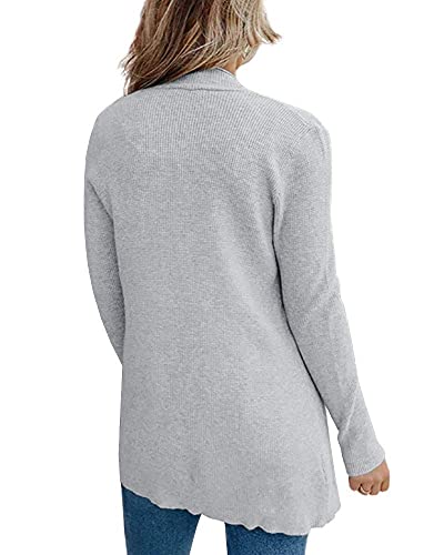 Imesrun Womens Open Front Cardigans Casual Long Sleeve Classic Knit Sweater Outerwear With Pockets #TOP3