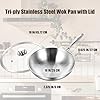 LOLYKITCH 10 Inch Small Stainless Steel Wok with Glass Lid, Tri-Ply Stir Fry Pan with Detachable Handle, Uncoated Cooking Wok for Induction & Glass, Flat Bottom, SGS Certified Cookware #5