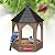 Kingsyard Platform Bird Feeder for Outdoor Hanging - Gazebo Style Recycled Plastic Wild Bird Feeding Station with Rain-Proof Roof & Metal Mesh Tray. Brown