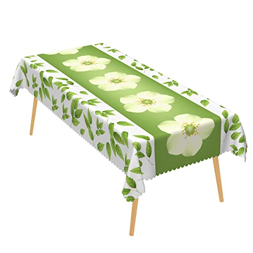 ZYMWBDGD Nappe réutilisable, Couverture de Table de Feuilles et de Fleurs essuyer pour la Nappe de fête pour la décoration de Table de fête intérieure extérieure Cover