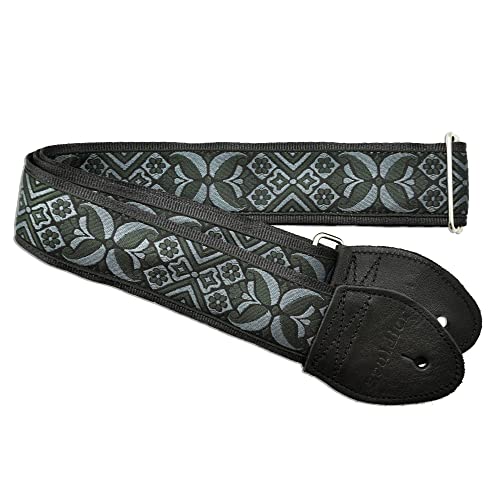 Souldier Gs1201Bk04Bk - Handmade Seatbelt Guitar Strap For Bass, Electric Or Acoustic Guitar, 2 Inches Wide And Adjustable Length From 30" To 63" Made In The Usa, Madrid, Pewter #TOP12