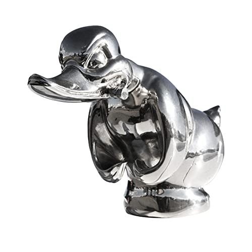 LELYMALL Angry Rubber Duck Hood Ornament Cute Stuff for Car Decorations (Silver)