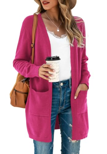 Image of TASAMO Cardigan Sweaters for Women Long Sleeve Open Front Casual Knit Fall Coat Oversized Soft Outwear with Pockets