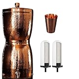 Sertodo Sana Vida Copper Water Filtration System | 2 Gallon Home & Kitchen Filter with Fluoride & Chlorine Filters | Includes Copper Cup & 2 Filters for Safe Drinking