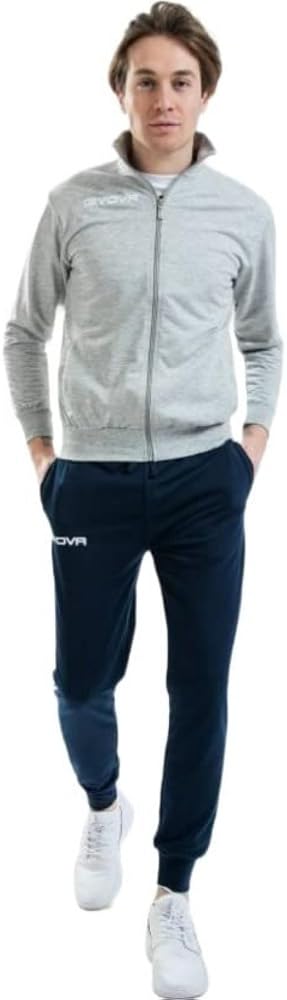 Givova, suit school senior, gray melange clear/blue, M