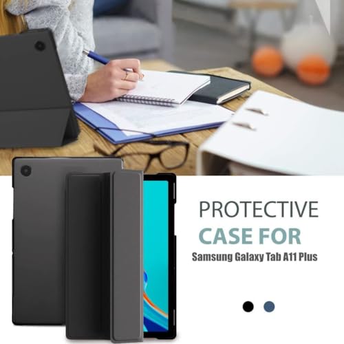 Image of ProElite Cover for Samsung Galaxy Tab A11 Plus 11 inch Case Cover, Smart Flip Case Cover for Samsung Galaxy Tab A11+ 11 inch Translucent Back with Stylus Pen, Black