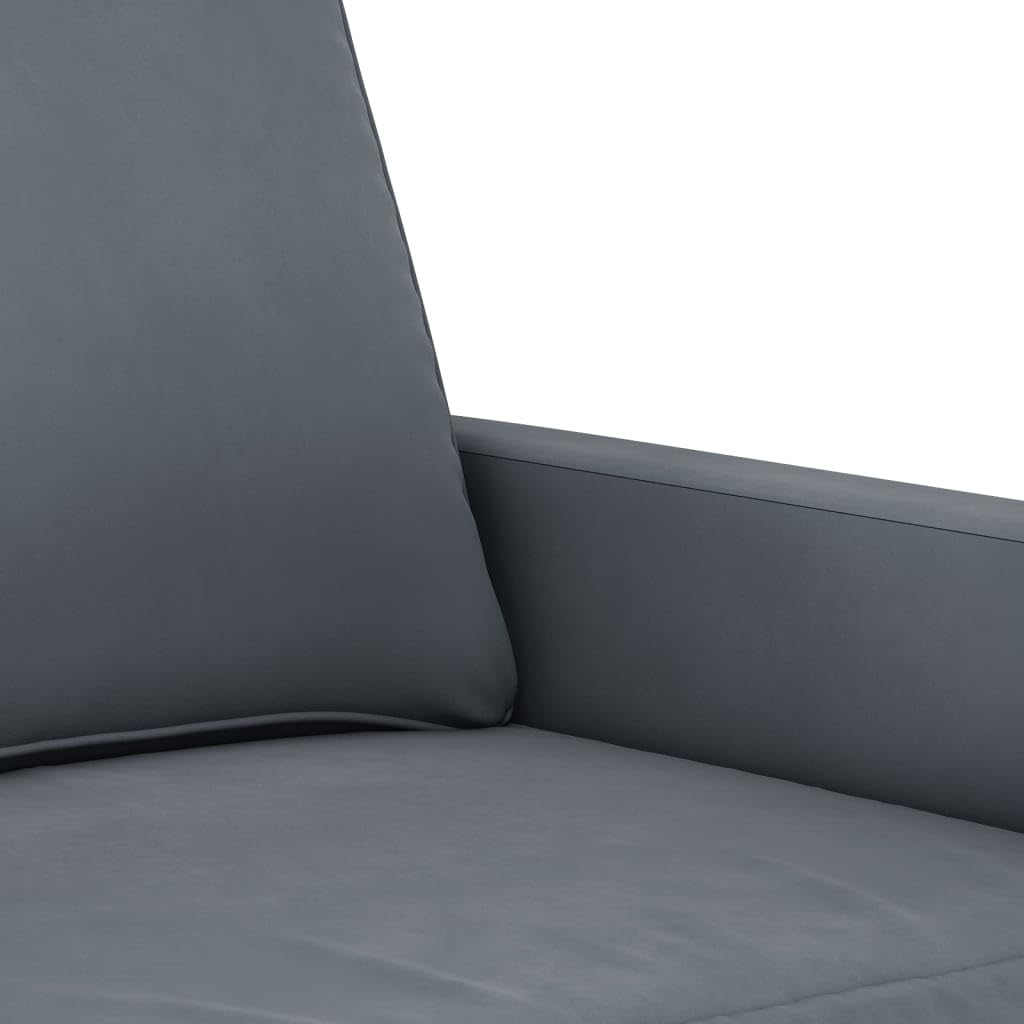 vidaXL Fotel, ciemnoszary, 60 cm, obity aksamitem