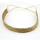 MERRYLIGHT Elastic Stretch Scrunchie Srunchy 4 Thin Braids Headband Plaited Synthetic Braid Hair Band Hair Piece (Ash Blonde-M24/88)