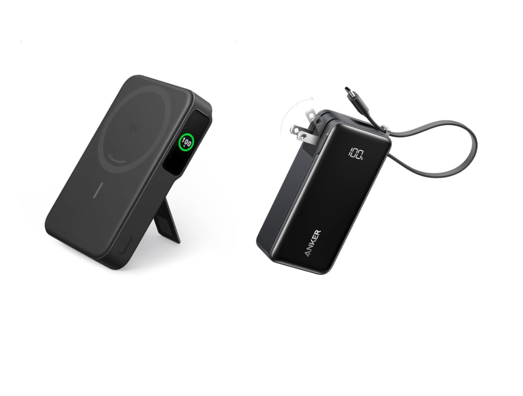Anker MagGo Power Bank Qi2 Certified 15W Ultra-Fast MagSafe-Compatible Portable Charger 3-in-1 Portable iPhone Charger 10 000mAh Power
